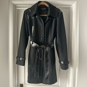 Via Spiga Women's Black Trench Coat with Belt